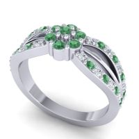 Simple Floral Pave Kalikda Ring