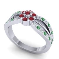 Simple Floral Pave Kalikda Ring