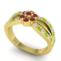Simple Floral Pave Kalikda Ring
