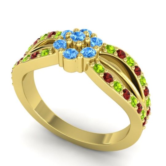Simple Floral Pave Kalikda Ring