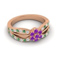 Simple Floral Pave Kalikda Ring