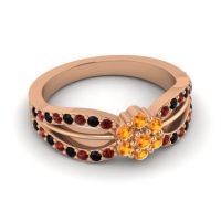 Simple Floral Pave Kalikda Ring