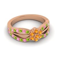 Simple Floral Pave Kalikda Ring