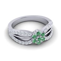 Simple Floral Pave Kalikda Ring