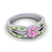 Simple Floral Pave Kalikda Ring