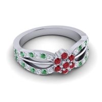 Simple Floral Pave Kalikda Ring