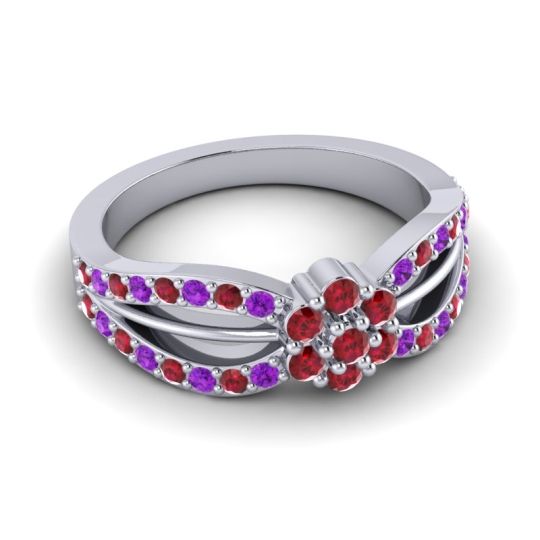Simple Floral Pave Kalikda Ring