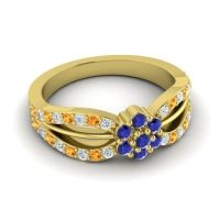 Simple Floral Pave Kalikda Ring