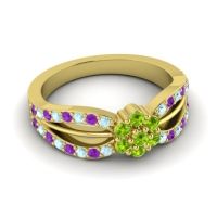 Simple Floral Pave Kalikda Ring