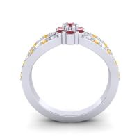 Simple Floral Pave Kalikda Ring