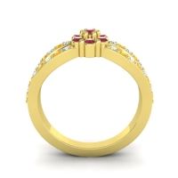 Simple Floral Pave Kalikda Ring