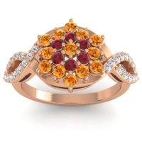 Simple Floral Pave Vikasati Ring