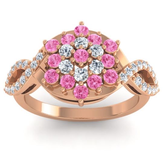 Simple Floral Pave Vikasati Ring