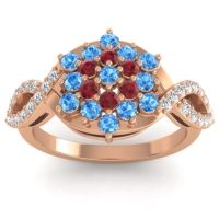Simple Floral Pave Vikasati Ring