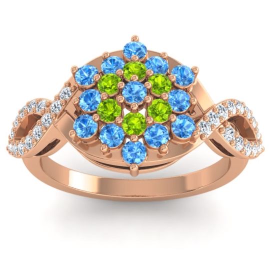 Simple Floral Pave Vikasati Ring