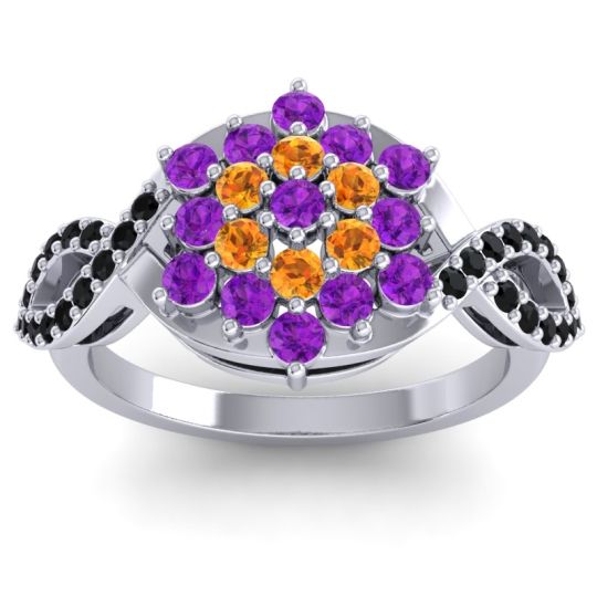 Simple Floral Pave Vikasati Ring