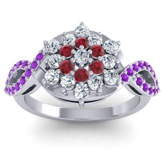 Simple Floral Pave Vikasati Ring