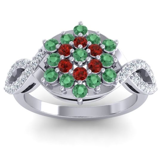 Simple Floral Pave Vikasati Ring