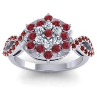 Simple Floral Pave Vikasati Ring