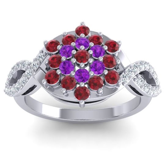 Simple Floral Pave Vikasati Ring