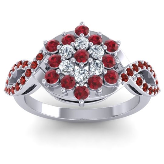 Simple Floral Pave Vikasati Ring