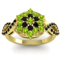 Peridot Fashion Ring In 14k Yellow Gold With Black Onyx – Vikasati Simple Ring