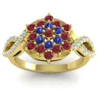 Simple Floral Pave Vikasati Ring