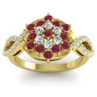 Simple Floral Pave Vikasati Ring