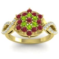 Simple Floral Pave Vikasati Ring