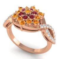 Simple Floral Pave Vikasati Ring