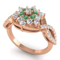 Simple Floral Pave Vikasati Ring