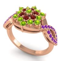 Simple Floral Pave Vikasati Ring