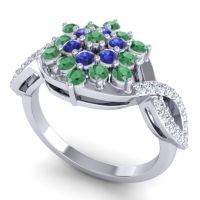 Simple Floral Pave Vikasati Ring