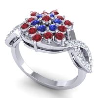 Simple Floral Pave Vikasati Ring