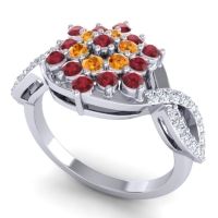 Simple Floral Pave Vikasati Ring