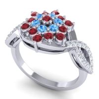 Simple Floral Pave Vikasati Ring