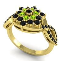 Simple Floral Pave Vikasati Ring