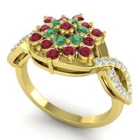 Simple Floral Pave Vikasati Ring