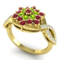 Simple Floral Pave Vikasati Ring