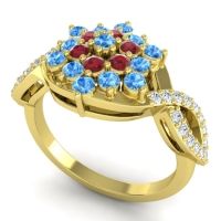 Simple Floral Pave Vikasati Ring