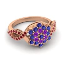 Simple Floral Pave Vikasati Ring