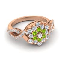Simple Floral Pave Vikasati Ring