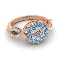 Simple Floral Pave Vikasati Ring