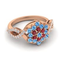Simple Floral Pave Vikasati Ring