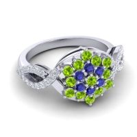Simple Floral Pave Vikasati Ring