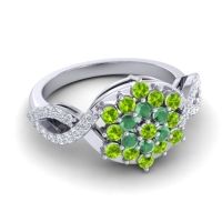Simple Floral Pave Vikasati Ring