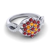 Simple Floral Pave Vikasati Ring