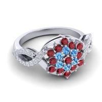 Simple Floral Pave Vikasati Ring