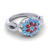 Simple Floral Pave Vikasati Ring