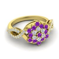 Simple Floral Pave Vikasati Ring